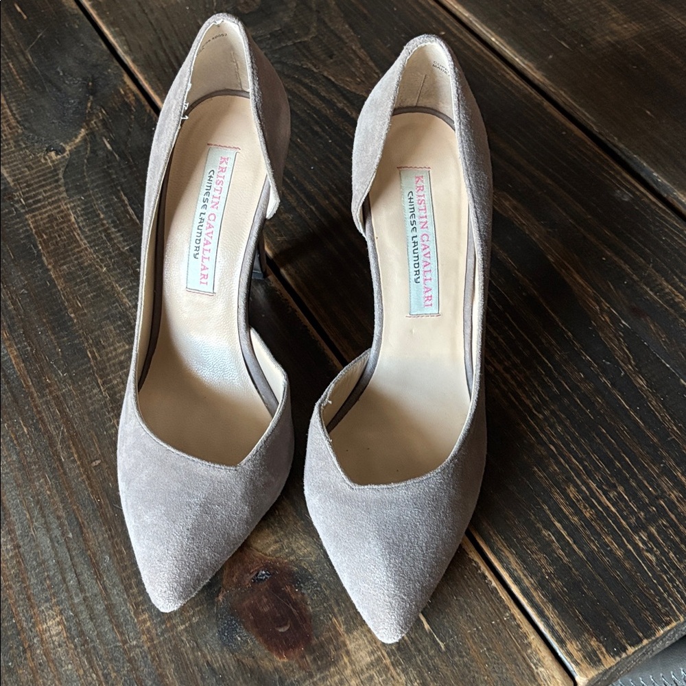 Chinese Laundry Taupe Suede Heels